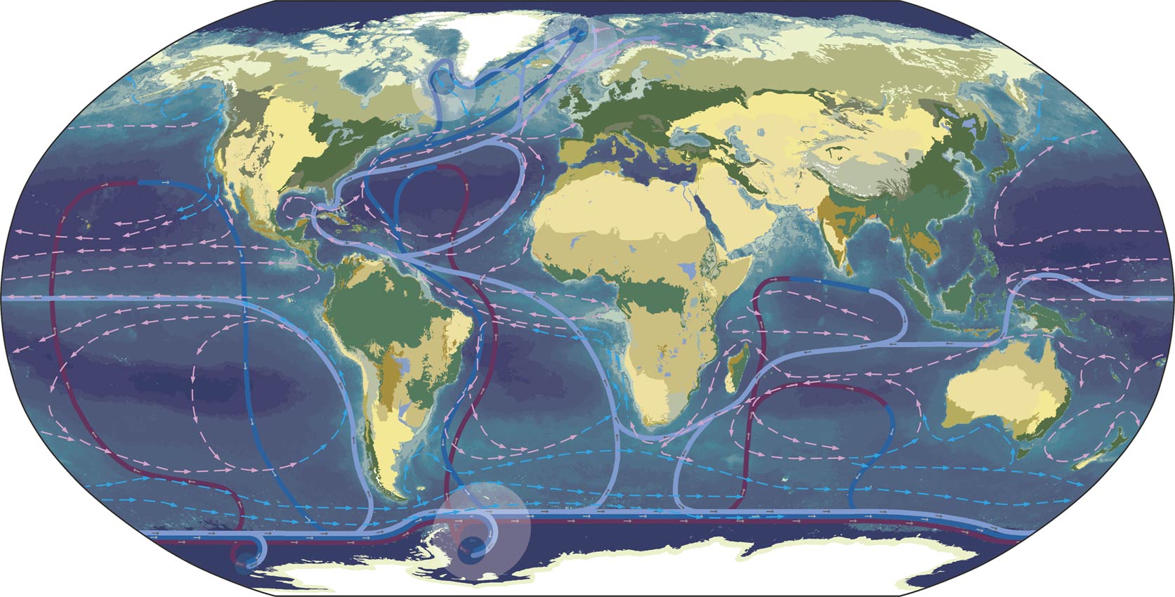 larger version of Oceans, Biomes, and Currents