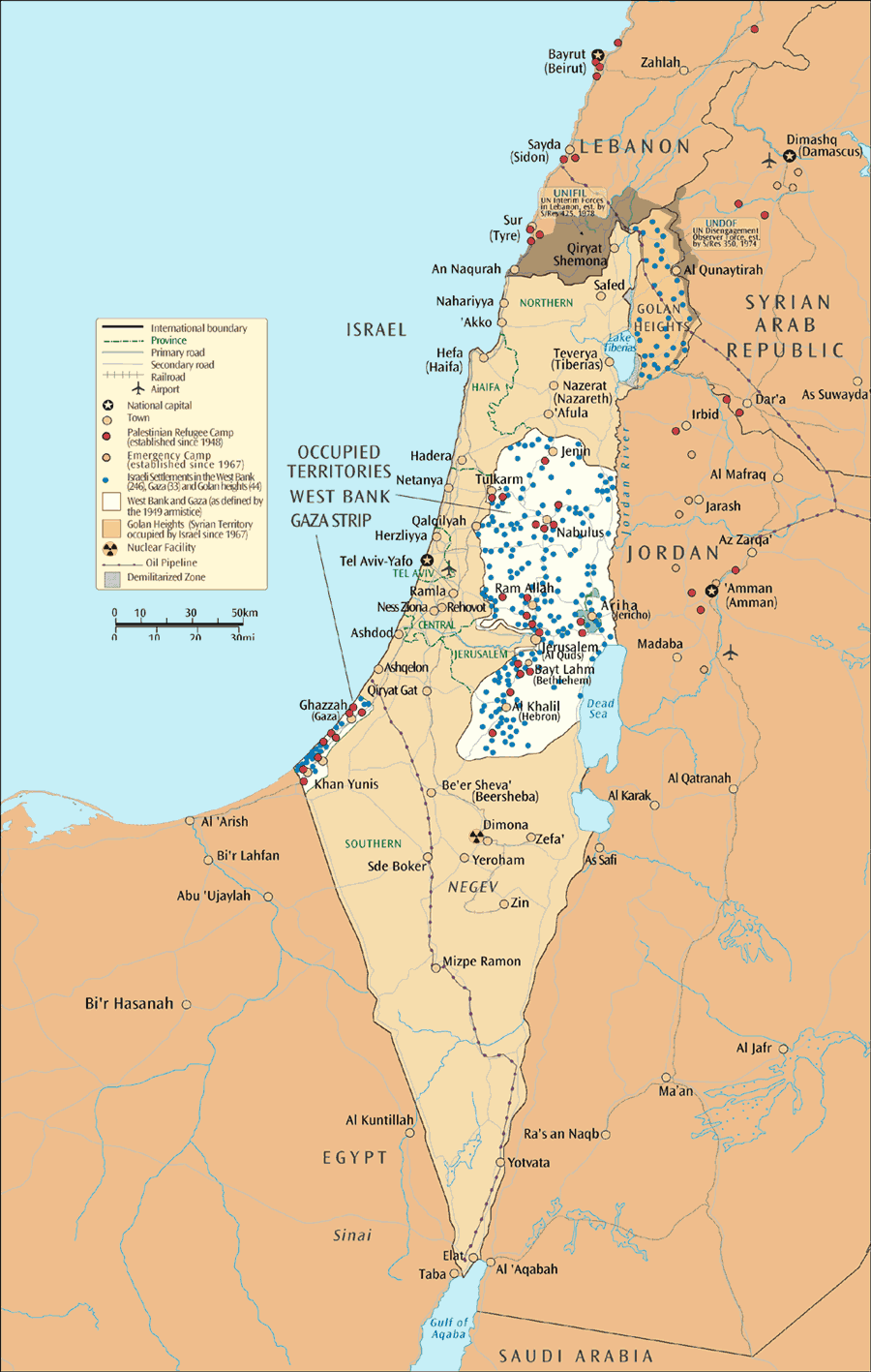 The Middle East Maps Israel And The Occupied Territories