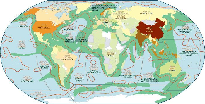 Major Fisheries Of The World Chart