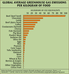 Greenhouse Gas Emissions per Kilogram of Food